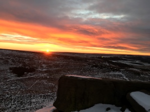 Sunrise viewed from Higger Tor